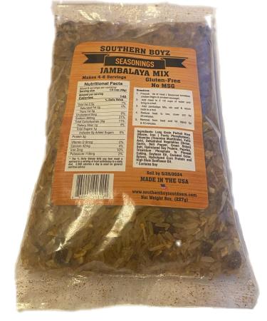 Southern Boyz Seasonings Jambalaya Mix With Rice, 8 Ounce Bag (No MSG, Gluten-Free Blend - Makes 4-6 Servings)