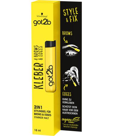got2b glue 4 brows & edges  2in1 brow gel & hair mascara  with practical  two-sided eyebrow brush for styling and fixing baby hair  vegan formula  16 ml