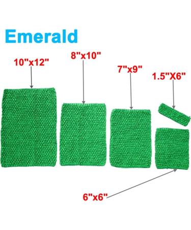 4pcs Crochet Tube Top Tutu Dress Set for Baby Girls | Sparkling Emerald Skirt Pettiskirt | Size 7x9 - Buy Online on SooperMarket.com