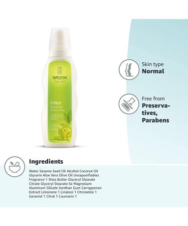 Weleda Hydrating Body Lotion Citrus for Normal Skin - 6.8 fl oz (200 ml) - Buy Online on SooperMarket.com