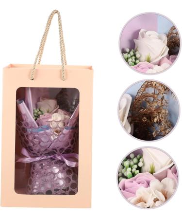 Angoily Rose Gift Box Decorative Soap Flower Birthday Bouquet Flower Bouquet Soap Flower for Women Soap Rose Bouquet The Gift Gifts Artificial Purple Miss Decorate 27X16CM Purple - Buy Online on SooperMarket.com