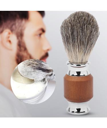 Premium Shaving Brush for Men - Rubber Wood Handle Foaming Trimmer Perfect for Barbers & Salons - Buy Online on SooperMarket.com