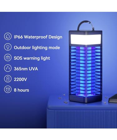 Bug Zapper Indoor and Outdoor - Cordless Mosquito Killer for Home, Garden, and Patio Use (Black) - Buy Online on SooperMarket.com