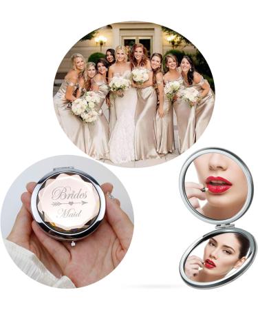 5-Piece Bachelorette Party Makeup Mirror Set with Hair Ties - Bride, Maid of Honor, Bridesmaid Gift - Champagne - Buy Online on SooperMarket.com