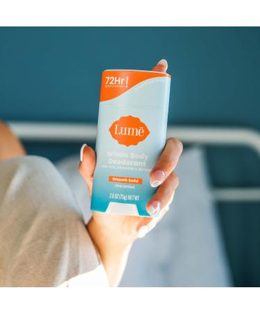 Lume Whole Body Deodorant - Smooth Solid Stick - 72 Hour Odor Control - Aluminum Free Baking Soda Free and Skin Loving - 2.6 Ounce (Pack of 3) (Unscented) Unscented 2.6 Ounce (Pack of 3) - Buy Online on SooperMarket.com