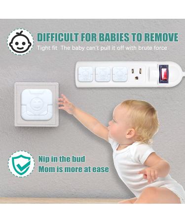 40 Pack White Square Socket Child Safety Plug Covers for Outlets - Hidden Handle for Kids Toddler Protection - Buy Online on SooperMarket.com