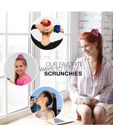 Premium Velvet Classic Hair Ties - 2pcs Plain Navy | Luxurious Hair Bands for Updo Ponytail Scrunchies - Buy Online on SooperMarket.com
