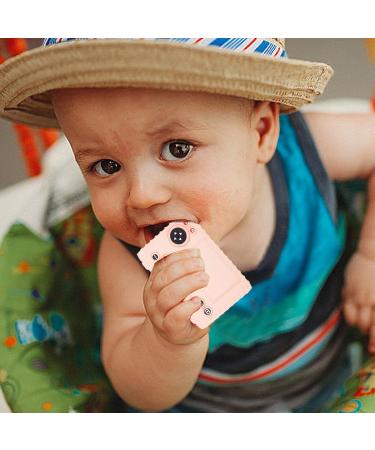 Yajexun Silicone Bite Rings for Toddlers | Chew Toy in Camera Shape - Soft Pink for Boys & Girls (3+ Months) - Buy Online on SooperMarket.com