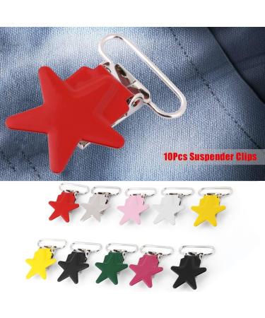 Pilipane Metal Pacifier Clips - 10 Durable Pentagram Clips for Children's Trousers & Belts | Mixed Color Fasteners for Tinkering - Buy Online on SooperMarket.com