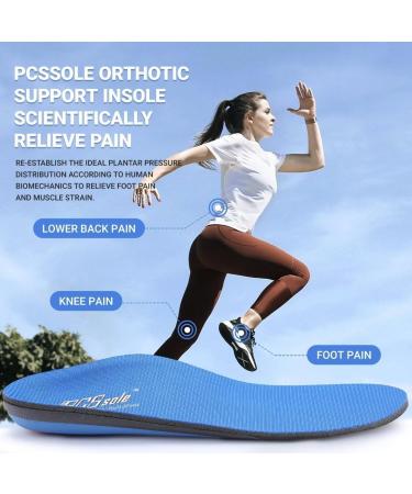 Pcssole Comfort Arch Support Insoles for Men (11.5-12) | Orthotic Shoe Inserts for Plantar Fasciitis & Foot Pain Relief - Cushioned Design | 305mm Blue - Buy Online on SooperMarket.com