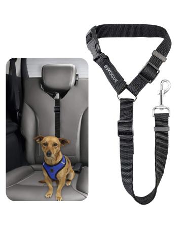 BWOGUE Pet Dog Cat Seat Belts, Car Headrest Restraint Adjustable Safety Leads Vehicle Seatbelt Harness Black