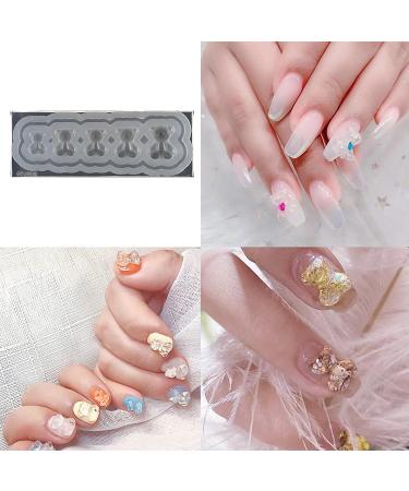 Nail Carving Mold - Creative 3D Silicone Bear & Butterfly Nail Art Tools for Home Manicure - High Toughness & Easy to Use - Buy Online on SooperMarket.com