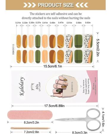 Kalolary Gel Nail Polish Strips Nail Gel Art Sticker Waterproof Full Nail Wraps Decal Sets with Scissors Nail File and Stick for Women Girls Nail Art Decor (UV/LED Lamp Required)-15 - Buy Online on SooperMarket.com