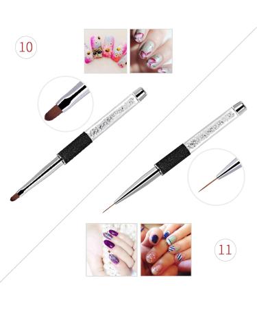 11 PCS UV Gel Nail Art Brush Set - Professional Nail Design Tools for Stunning Manicures | International Shipping - Buy Online on SooperMarket.com