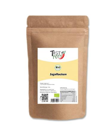 TASTY POTT BIO Soybalails I Vegan cuisine I soy protein I flakes from soybeans I mueslibowl I for baking i for porridge i Soyaflakes I in bag 1000g