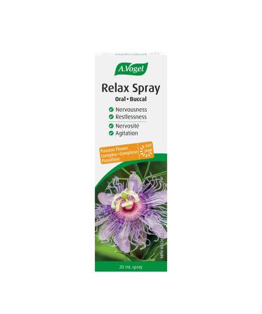A.Vogel Relax Oral Spray | Stress Relief Supplement | Sleep Aid During Times of Mental stress | Extracts of Passion Flower Lemon Balm & Zinc | Gluten-Free Lactose-Free and Vegan | 20ml