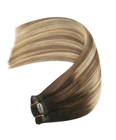 Youngsee 40cm Clip-In Real Hair Extensions - Balayage Brown Ombre Blonde 120g (7 Pieces) for Women - Buy Online on SooperMarket.com