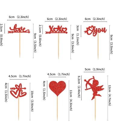 25 PCS Valentine's day Cupcake Toppers Red Glitter Sweet Love Cupid Cupcake Food Picks Valentine's Day Theme Wedding Bridal Shower Birthday Party Cake Decorations Supplies Cy-24-xs-108 - Buy Online on SooperMarket.com