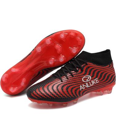 ANLUKE Mens Hightop Cleats Soccer Shoes Red/Black - Size 8 - Buy Online on SooperMarket.com