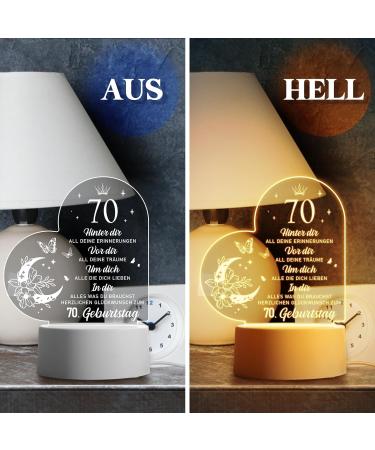 70th Birthday Gifts for Him & Her | Acrylic Night Light Decorations for 1953 Celebrations - Buy Online on SooperMarket.com