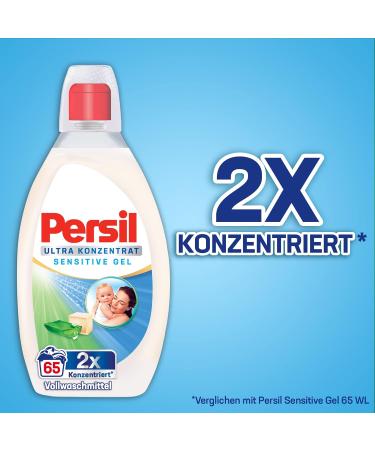 Persil Ultra Concentrate Sensitive Gel - 130 Wash Loads Liquid Detergent for Allergy Sufferers & Babies | Eco-Friendly Stain Remover Dermatologically Tested - Buy Online on SooperMarket.com