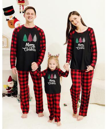 Amissz Christmas Family Pyjamas Set | Matching Holiday Sleepwear for Adults, Kids & Baby | Black Xmas Nightwear | Size 6-7 Years - Buy Online on SooperMarket.com