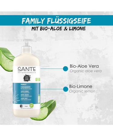 Sante Natural Cosmetics Nourishing Liquid Soap - Antibacterial Hand Soap with Bio Aloe Vera & Lime | 500ml (3-Pack) - Gentle Cleaning & International Shipping - Buy Online on SooperMarket.com