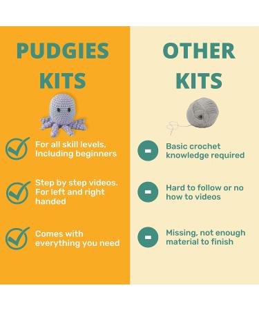 LEISURE ARTS Pudgies Animals Crochet Kit - Cow | Complete DIY Amigurumi Crochet Kit for All Ages - Buy Online on SooperMarket.com