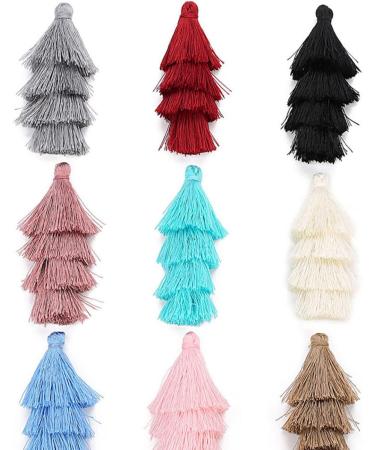EXCEART 8 Pcs Tassel Earrings Hanging Tassel Keychain Tassel Earring Accessories Pendant Long Key Chain - Buy Online on SooperMarket.com