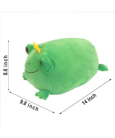 JUNERAIN Super Soft Frog Plush Stuffed Animal 35cm Emerald Green - Adorable Frog Squishy Hugging Pillow Toy for Kids - Cuddly Frog Decoration - Buy Online on SooperMarket.com