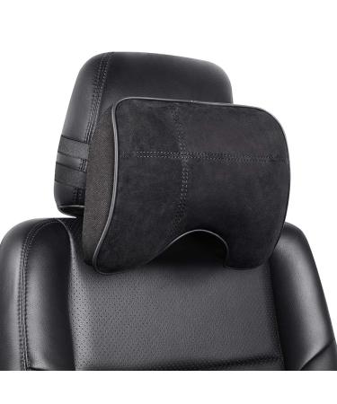 Easy Eagle Auto Naked pillow made of suede and memory foam neck pillow with removable fastening belt for car seat black 1 piece