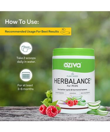 OZiva HerBalance for PCOS (Chasteberry Shatavari Red Raspberry Ashoka) - Hormonal Balance 250g (Pack of 1) - Buy Online on SooperMarket.com