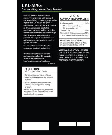 Emerald Harvest Cal-Mag Calcium-Magnesium Supplement 0.95 L - 723950 - Buy Online on SooperMarket.com