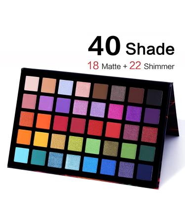 UCANBE Spotlight Eyeshadow Palette & 15PCS Eye Brushes Makeup Set | 40 Color Matte Shimmer Glitter Eyeshadow Pallet | Highly Pigmented & Waterproof | Long Lasting Makeup Palette with Brushes - Buy Online on SooperMarket.com