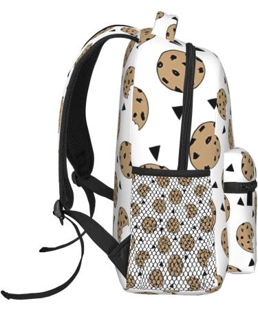 BHCASE Lightweight Casual Student Backpack - Fashionable And Versatile Backpack For School And Outdoor Activities 7.8x11.4x15.7 In Cookies Food Chocolate Chip Biscuits Pattern - Buy Online on SooperMarket.com