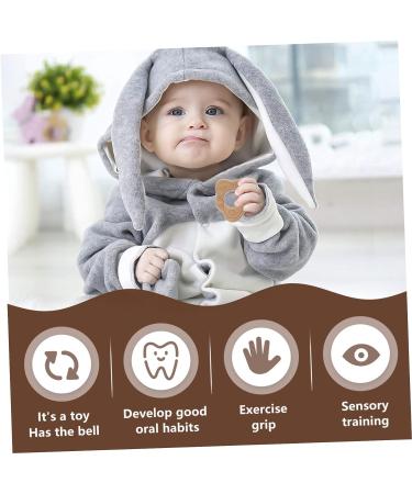 Didiseaon 10pcs Wooden Teething Pendant for Babies - Beech Wood Teether with Cartoon Design 5X6.3CM - Buy Online on SooperMarket.com