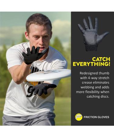 Friction Gloves - Ultimate Frisbee Gloves - Rubberized Palm & Fingers for Amazing Grip in All Conditions - Play Your Best in Any Weather Adult XS - Buy Online on SooperMarket.com