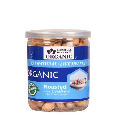 Blessfull Healing Organic Natural Vegan Chilly Lime Roasted Whole Cashew Nuts Crunchy Kaju 250 Gram