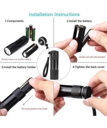 TOINGO UV Flashlight 9 LED 395nm Blacklight Detector for Dog Urine & Pet Stains - Buy Online on SooperMarket.com