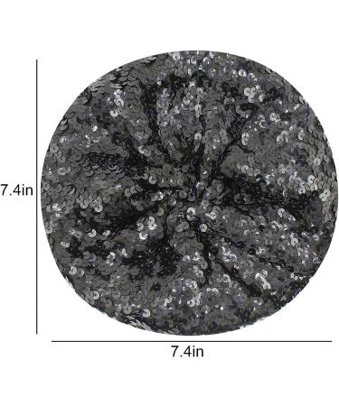 AIBEARTY Women's Sparkly Sequin Beret Hat - Fashionable Stretch Beanie Cap for Party, Club, Halloween in Black - Buy Online on SooperMarket.com