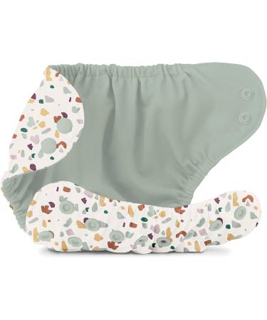 Esembly Cloth Diaper Outer Waterproof Cloth Diaper Cover Swim Diaper Leak-Proof and Breathable Layer Over Prefolds Flats or Fitteds Reusable Diaper with Snap Closure Size 2 (18-35lbs) Terrazzo Size 2 Terrazzo - Buy Online on SooperMarket.com