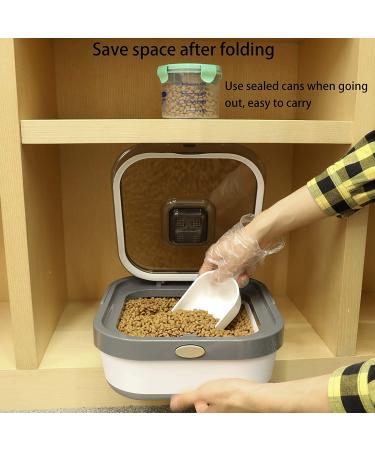 Kesoin Pet Food Storage Container - Airtight Foldable Bin with Scoop - 13L Capacity (Grey) - Buy Online on SooperMarket.com