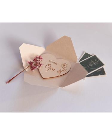 Pregnancy Announcement Surprise Envelopes | 6 Wooden Hearts for Fun Gender Reveal | Perfect Gifts for Dads Grandparents Aunts & Uncles - Mikito - Buy Online on SooperMarket.com