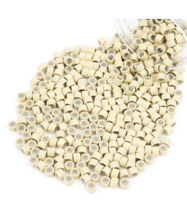 Vlasy 400 Pcs Silicone Micro Rings for I Tip Hair Extensions 4mm Micro Nano Beads Micro Links Hair Beads (Blonde) Micro-4mm-400Pcs Blonde