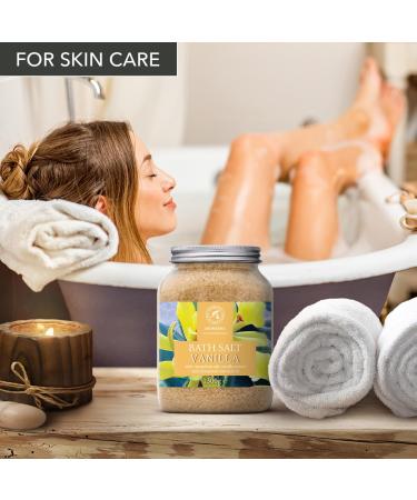 Buy 100% Natural Bath Sea Salt Vanilla 46 Oz - Relaxing Aromatherapy Bath Salts with Cinnamon Essential Oil for Beauty & Good Sleep - Buy Online on SooperMarket.com