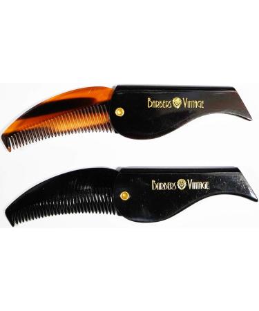 Barbers Vintage Tortoise Shell Folding Comb - Handmade Pocket Comb for Men - Beard & Moustache Grooming - Small - Buy Online on SooperMarket.com