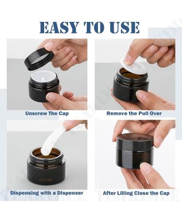 Tuakimce 4-Piece Amber Glass Cream Can Set - 20ml & 30ml Containers for Lotion Cream & Cosmetics with Lids - Fillable & Reusable for International Shipping - Buy Online on SooperMarket.com