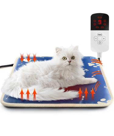 Pet Heating Pad for Cats Dogs, Cat Heating Pad for Indoor Warming Mat, Waterproof Heating Pad with Auto Power Off, Adjustable Temperature and Constant Heating, Pet Warming Pad for Small Pet, 20" X 20" Kitten paw