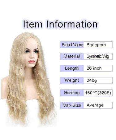 SHINYSHOW 26 Blond 613 Long Wavy Wig | Middle Part Synthetic Halloween Cosplay Wig for Women - Buy Online on SooperMarket.com