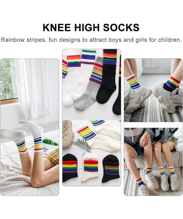 KESYOO 6 Pairs Cotton Knee High Socks for Unisex 1-3 Years, Assorted Color - Calf Length Tube Stockings - Buy Online on SooperMarket.com